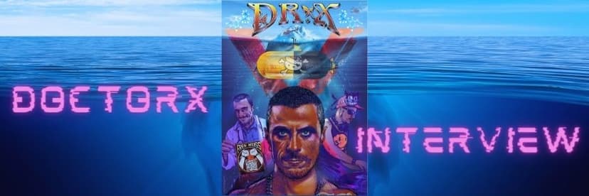 Banner para la entrevista con Doctor X que muestra un póster estilo collage sumergido en agua.